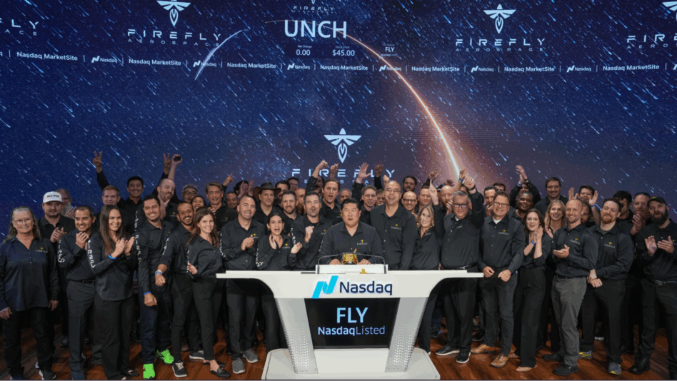 The Firefly team celebrating a big IPO in New York. Image: Firefly Aerospace